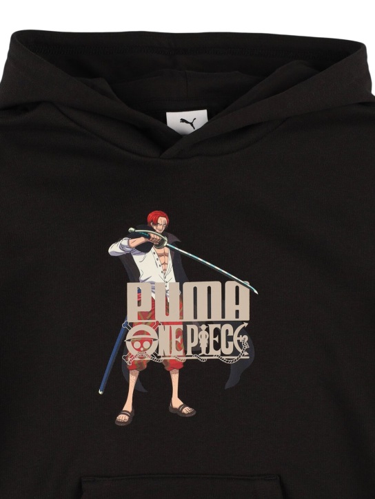 PUMA: Sweat-shirt en coton mélangé imprimé One Piece - Noir - kids-girls_1 | Luisa Via Roma
