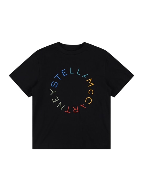 Stella McCartney Kids: Bedrucktes T-Shirt aus Baumwolljersey - Schwarz - kids-boys_0 | Luisa Via Roma