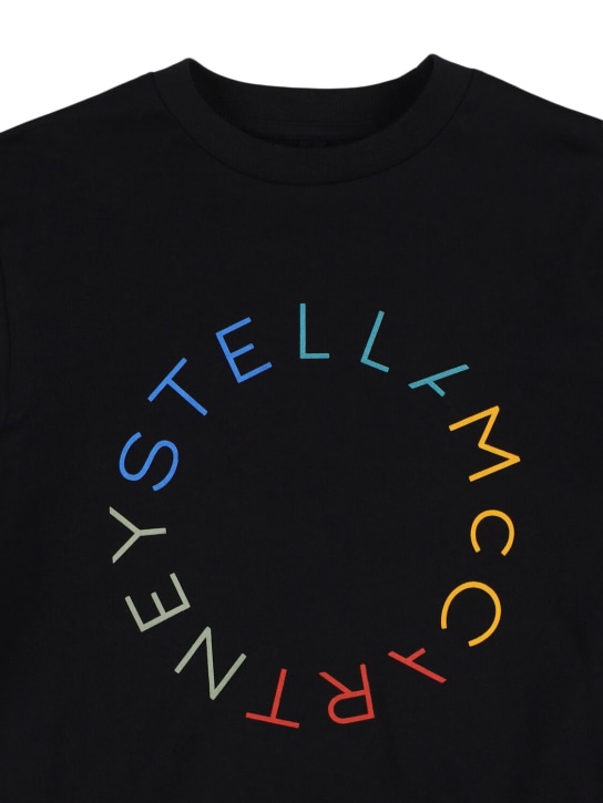 Stella McCartney Kids: Bedrucktes T-Shirt aus Baumwolljersey - Schwarz - kids-boys_1 | Luisa Via Roma