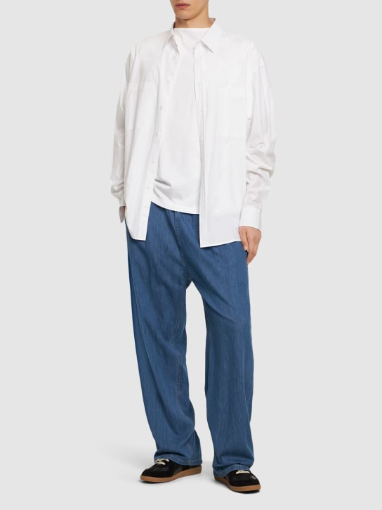 The Frankie Shop: Wide cotton denim jogging jeans - Blue - men_1 | Luisa Via Roma