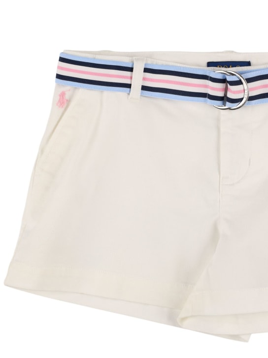 Polo Ralph Lauren: Cotton blend chambray shorts - 화이트 - kids-girls_1 | Luisa Via Roma