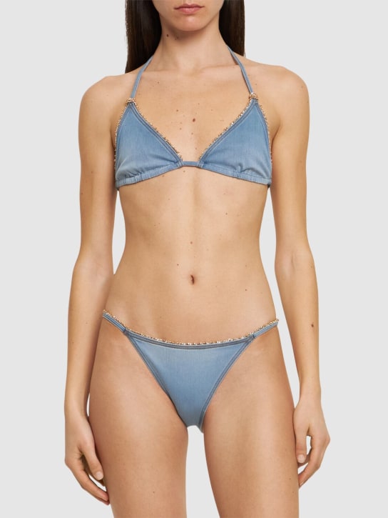 Ermanno Scervino: Denim effect bikini set - Blue - women_1 | Luisa Via Roma
