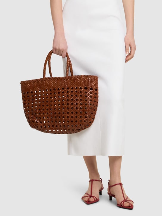 Dragon Diffusion: Cannage Kanpur leather basket bag - women_1 | Luisa Via Roma