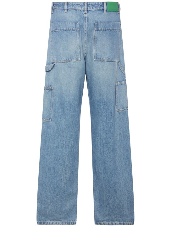 Bottega Veneta: Vintage indigo cotton cargo jeans - Mid Blue - men_1 | Luisa Via Roma