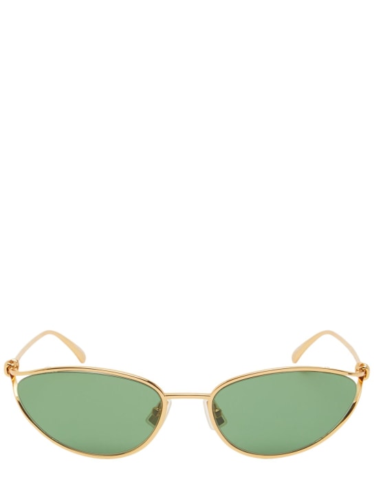 Bottega Veneta: BV1330S Knot cat eye metal sunglasses - Gold/Green - women_0 | Luisa Via Roma