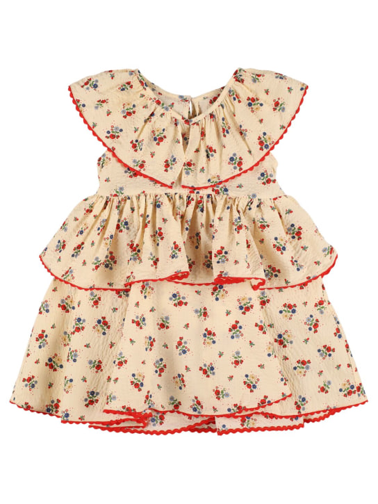 Konges Sløjd: Floral organic cotton woven dress - Beige/Multi - kids-girls_0 | Luisa Via Roma