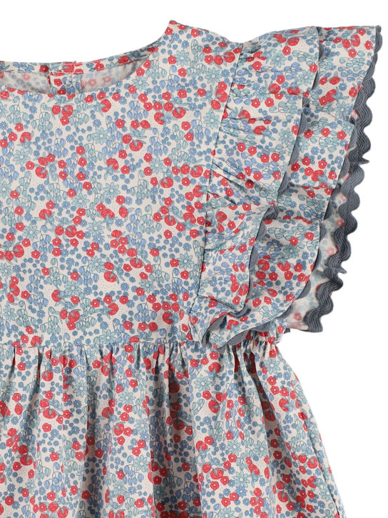 Konges Sløjd: Floral organic cotton poplin shirt - Blue/Multi - kids-girls_1 | Luisa Via Roma