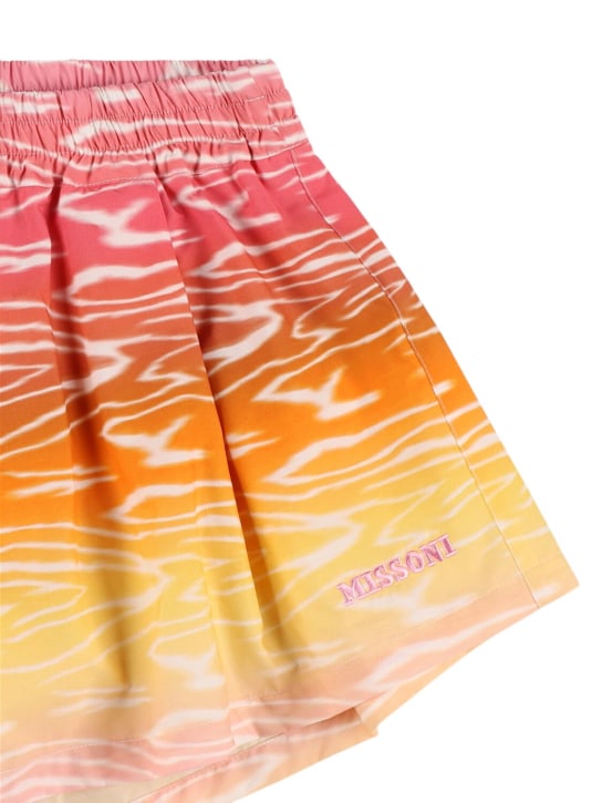 Missoni: Shorts in popeline di cotone stampato - Rosa/Multi - kids-girls_1 | Luisa Via Roma