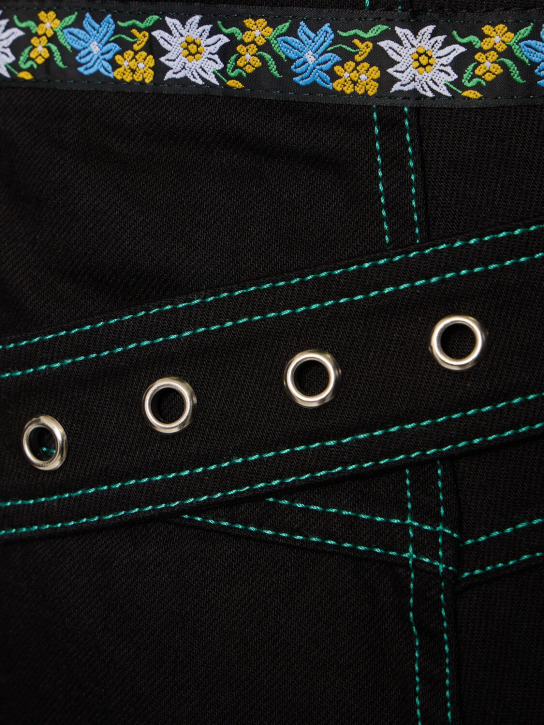 Cormio: Robin fitted denim shorts w/belt - Black - women_3 | Luisa Via Roma