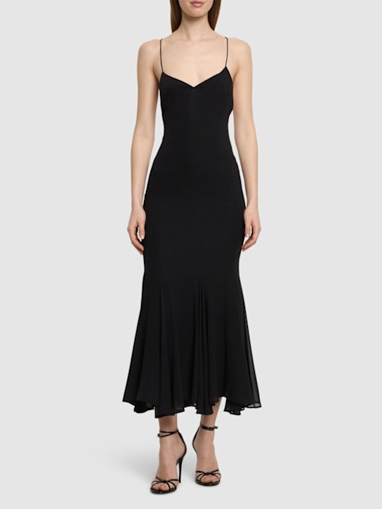 The Andamane: Rosie flared silk midi slip dress - women_1 | Luisa Via Roma