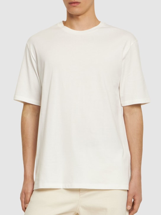 Jil Sander: Cotton jersey long t-shirt - men_2 | Luisa Via Roma