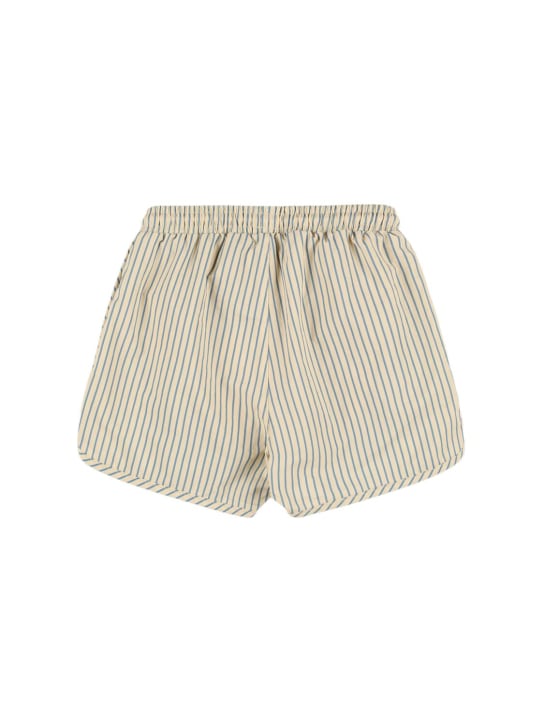 Konges Sløjd: Striped nylon swim shorts - Beige/Blue - kids-boys_2 | Luisa Via Roma