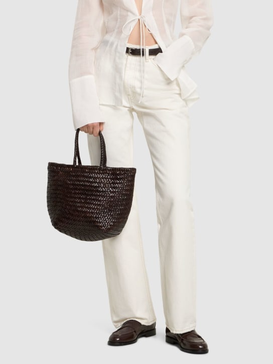 Dragon Diffusion: Grace Small woven leather basket bag - women_1 | Luisa Via Roma