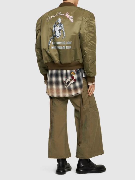 Doublet: Shoulder nylon bomber jacket - Khaki - men_1 | Luisa Via Roma
