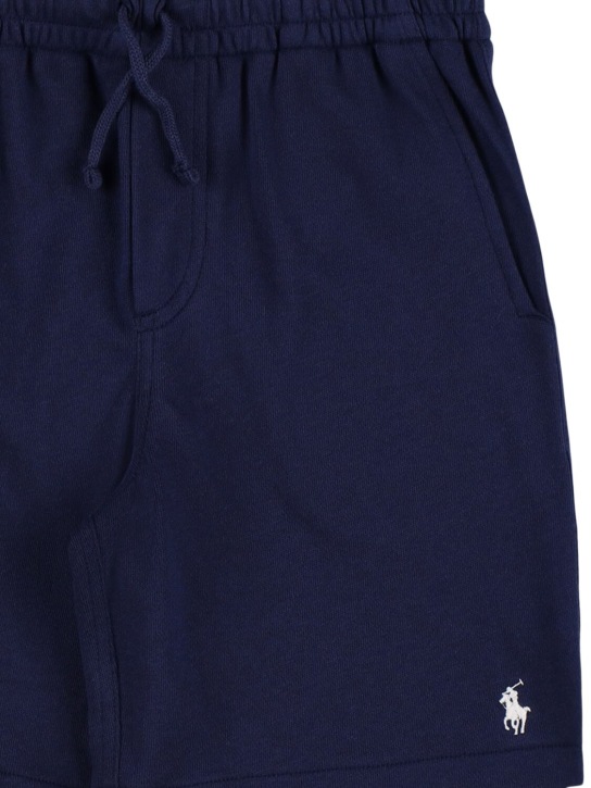 Polo Ralph Lauren: Shorts in felpa con ricamo logo - Blu Scuro - kids-boys_1 | Luisa Via Roma