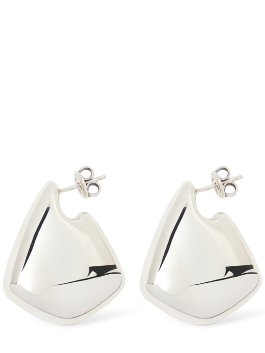 Bottega Veneta: Small Fin sterling silver earrings - Gümüş - women_0 | Luisa Via Roma