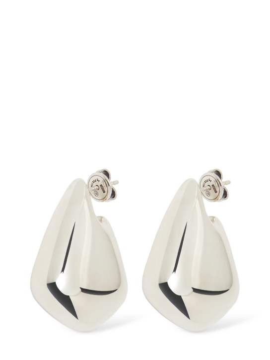 Bottega Veneta: Small Fin sterling silver earrings - Gümüş - women_1 | Luisa Via Roma