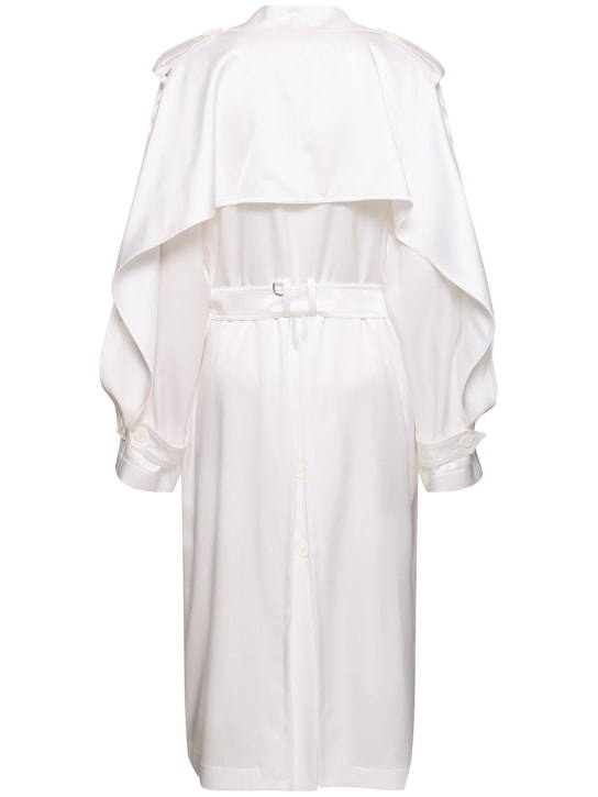 Alexandre Vauthier: Belted satin trench coat - White - women_4 | Luisa Via Roma