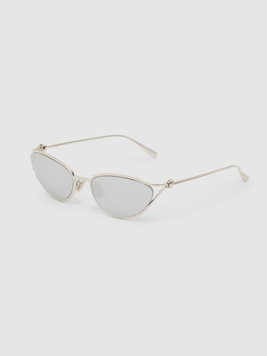 Bottega Veneta: BV1330S Knot cat eye metal sunglasses - Gümüş - women_1 | Luisa Via Roma