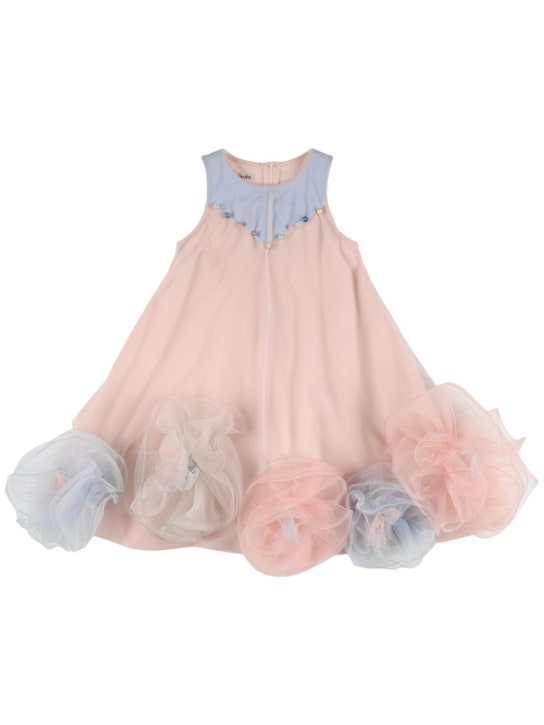 Nikolia: Embellished tulle dress w/ appliqués - Pink/Multi - kids-girls_0 | Luisa Via Roma