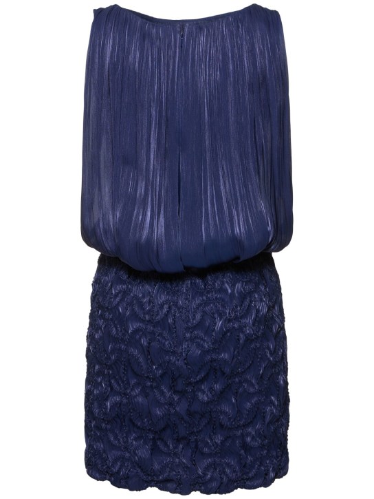 Costarellos: Tamiris lurex georgette mini dress - women_4 | Luisa Via Roma