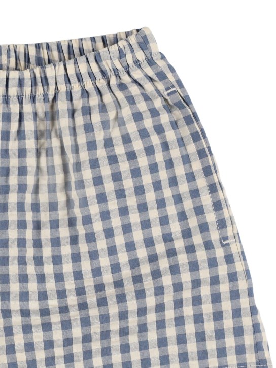 Konges Sløjd: Organic cotton seersucker shorts - Blue/White - kids-boys_1 | Luisa Via Roma