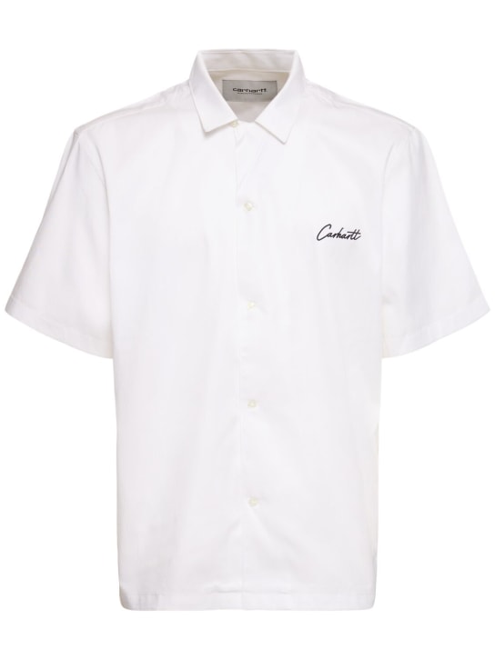 Carhartt WIP: Delray cotton blend short sleeve shirt - Beyaz - men_0 | Luisa Via Roma