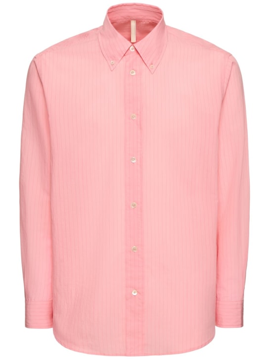 SUNFLOWER: Cotton blend button down shirt - Pink - men_0 | Luisa Via Roma