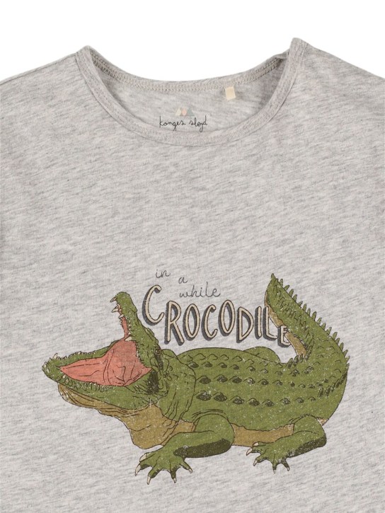 Konges Sløjd: Crocodile organic cotton jersey t-shirt - Gri - kids-boys_1 | Luisa Via Roma
