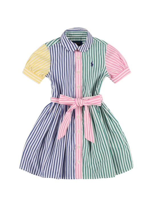 Ralph Lauren: Vestito in popeline di cotone con cintura - Multicolore - kids-girls_0 | Luisa Via Roma