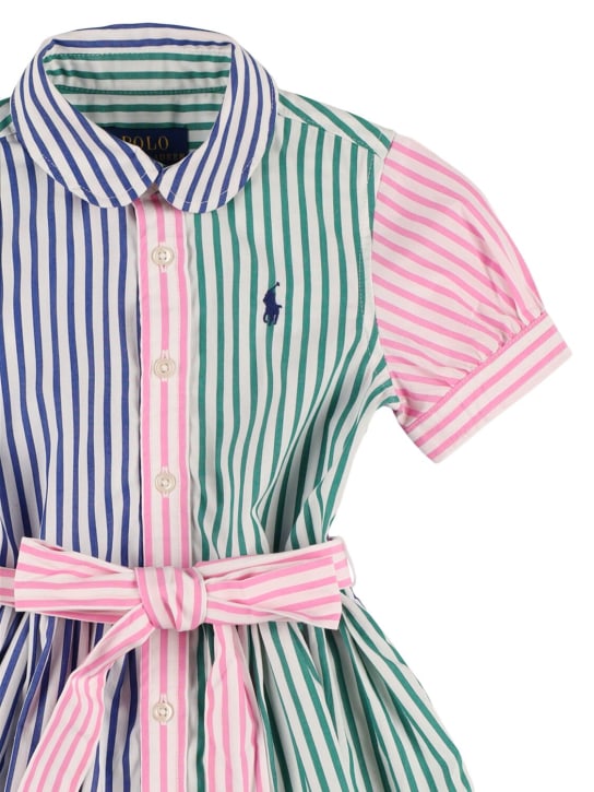 Ralph Lauren: Robe chemise en popeline de coton avec ceinture - Multicolore - kids-girls_1 | Luisa Via Roma