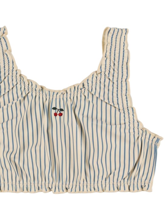 Konges Sløjd: Striped recycled nylon bikini - Blue/Multi - kids-girls_1 | Luisa Via Roma
