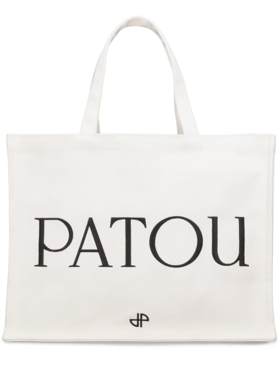 Patou: Large Patou canvas tote bag - Beyaz - women_0 | Luisa Via Roma