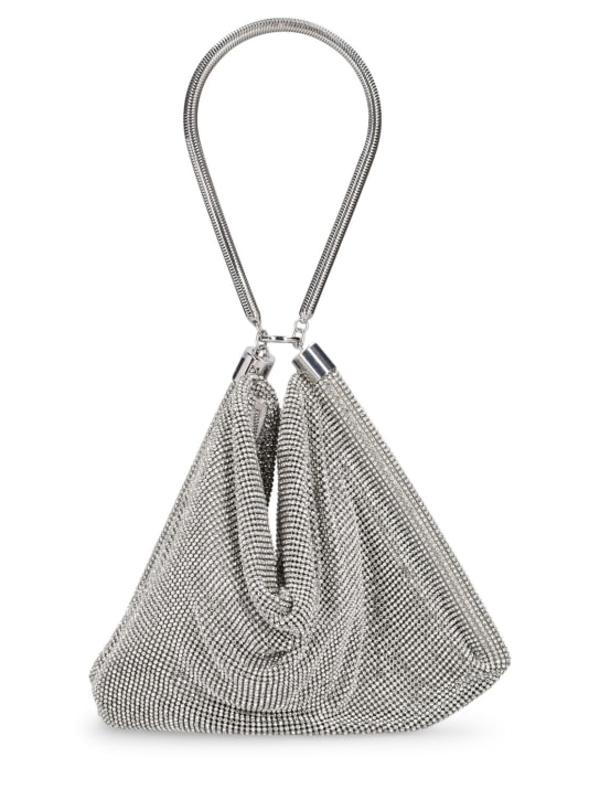 Rabanne: Crystal mesh shoulder bag - Silver - women_0 | Luisa Via Roma