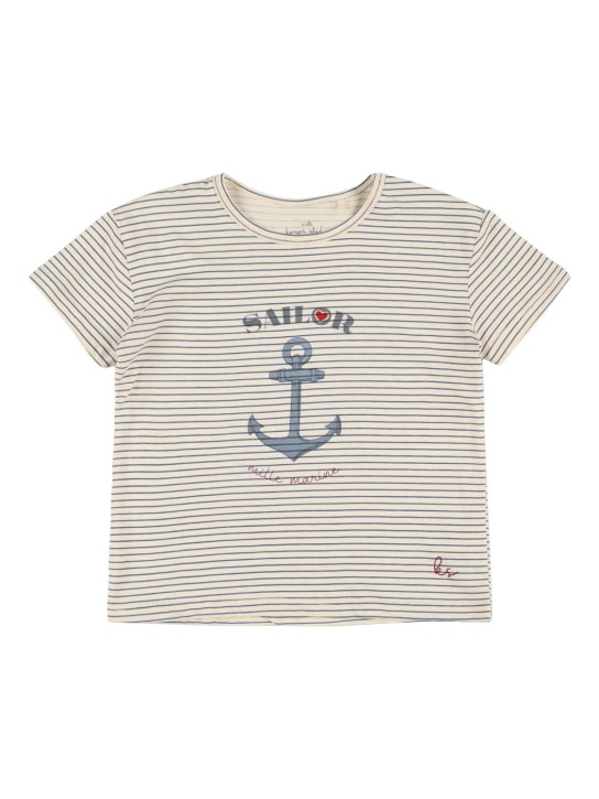 Konges Sløjd: Camiseta de jersey de algodón orgánico estampada - Beige/Azul - kids-boys_0 | Luisa Via Roma