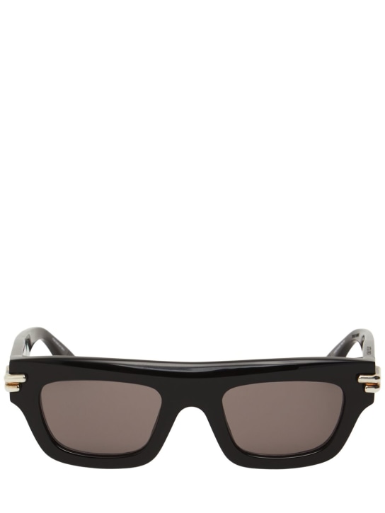 Bottega Veneta: BV1321S Mitre acetate square sunglasses - Black - women_0 | Luisa Via Roma