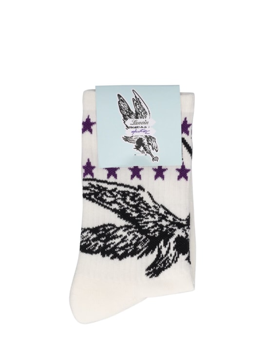 Lanvin: Socken aus Baumwolle - Weiß/Schwarz - men_0 | Luisa Via Roma