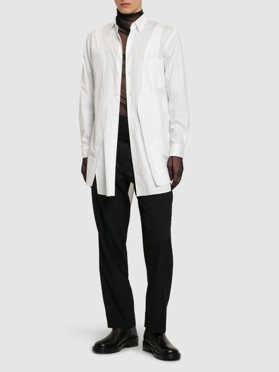 Comme des Garçons Homme Plus: Cotton poplin shirt - White - men_1 | Luisa Via Roma