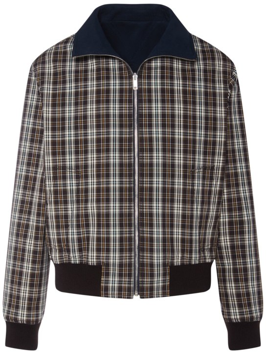 Bottega Veneta: Reversible compact cotton twill jacket - Gece Mavisi - men_1 | Luisa Via Roma