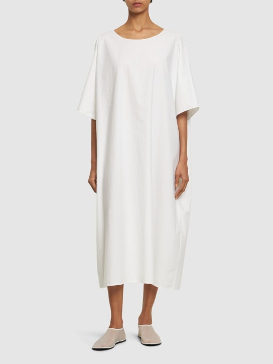 The Row: Isora cotton & silk midi dress - Off White - women_1 | Luisa Via Roma