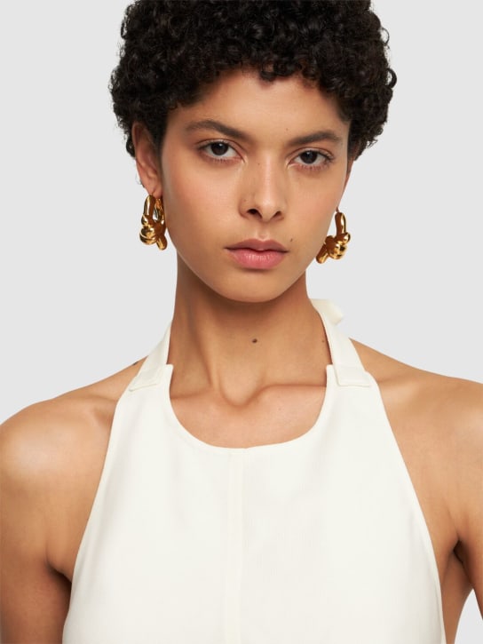 Jil Sander: CW5 2 hoop earrings - Altın Rengi - women_1 | Luisa Via Roma