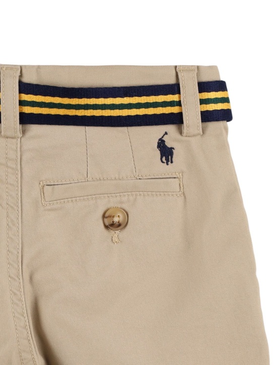 Polo Ralph Lauren: Shorts de sarga de algodón stretch - Caqui - kids-boys_1 | Luisa Via Roma