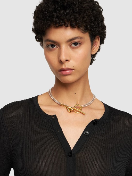 Charlotte Chesnais: Halo Collier vermeil & silver necklace - Gold/Silver - women_1 | Luisa Via Roma
