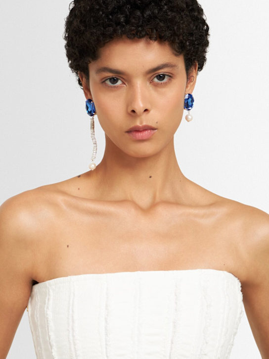 Magda Butrym: Asymmetrical pearl & crystal earrings - women_1 | Luisa Via Roma