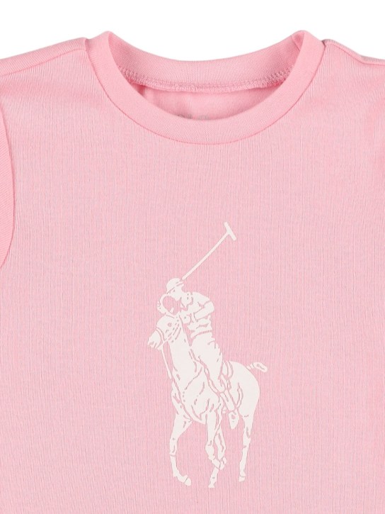 Ralph Lauren: T-shirt & short en jersey de coton - kids-girls_1 | Luisa Via Roma
