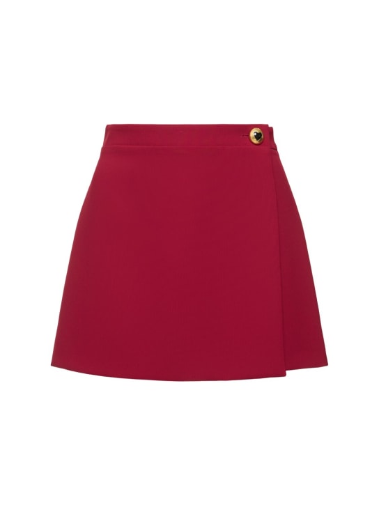 Moschino: Stretch crepe wrap mini skirt - women_0 | Luisa Via Roma
