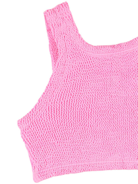 Hunza G: Seersucker bikini set w/ ruffles - Pink - kids-girls_1 | Luisa Via Roma