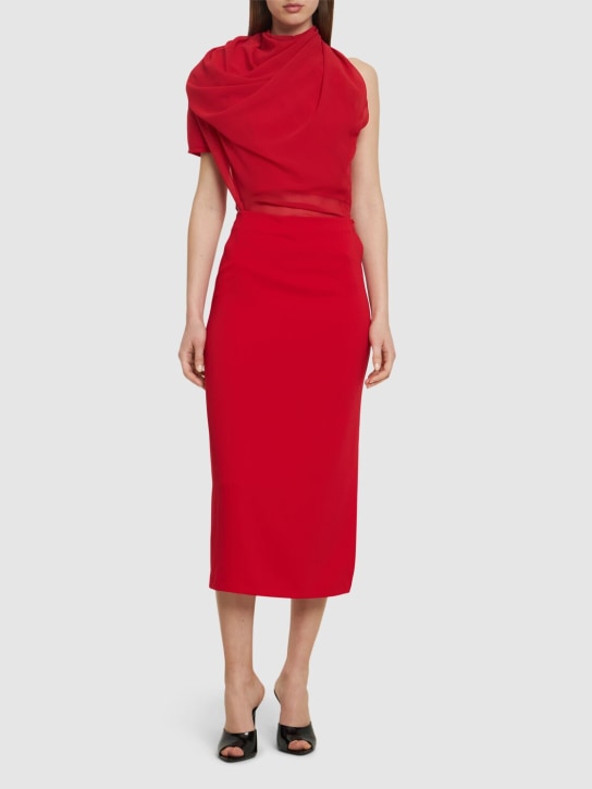 Andreadamo: 科技织物开叉迷笛半身裙 - 红色 - women_1 | Luisa Via Roma