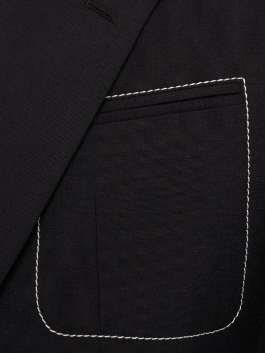 Alexander McQueen: Cotton & mohair blazer - Black - men_1 | Luisa Via Roma