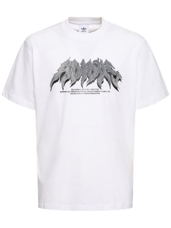 adidas Originals: T-Shirt aus Baumwolle mit Logo „Flames“ - Weiß - men_0 | Luisa Via Roma